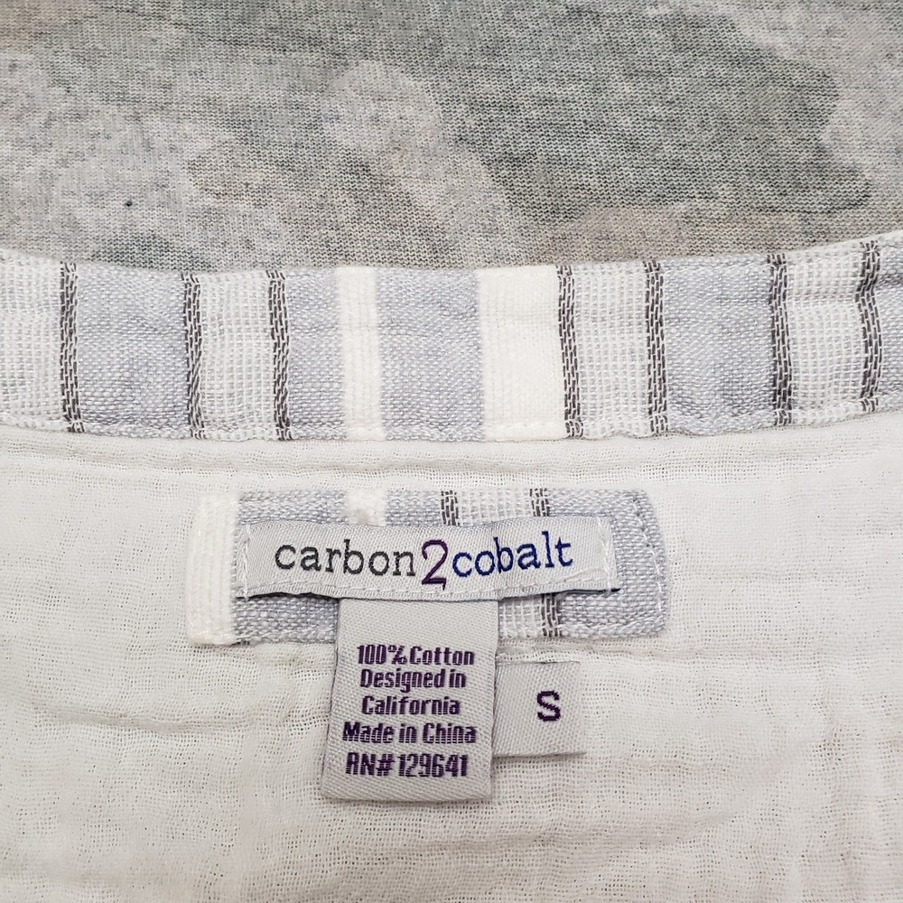 Carbon 2 Cobalt Top Womens Small White V-Neck Short Sleeve - Picture 4 of 10